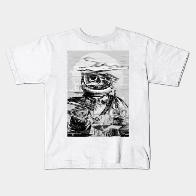 Astro Skull Kids T-Shirt by nicebleed